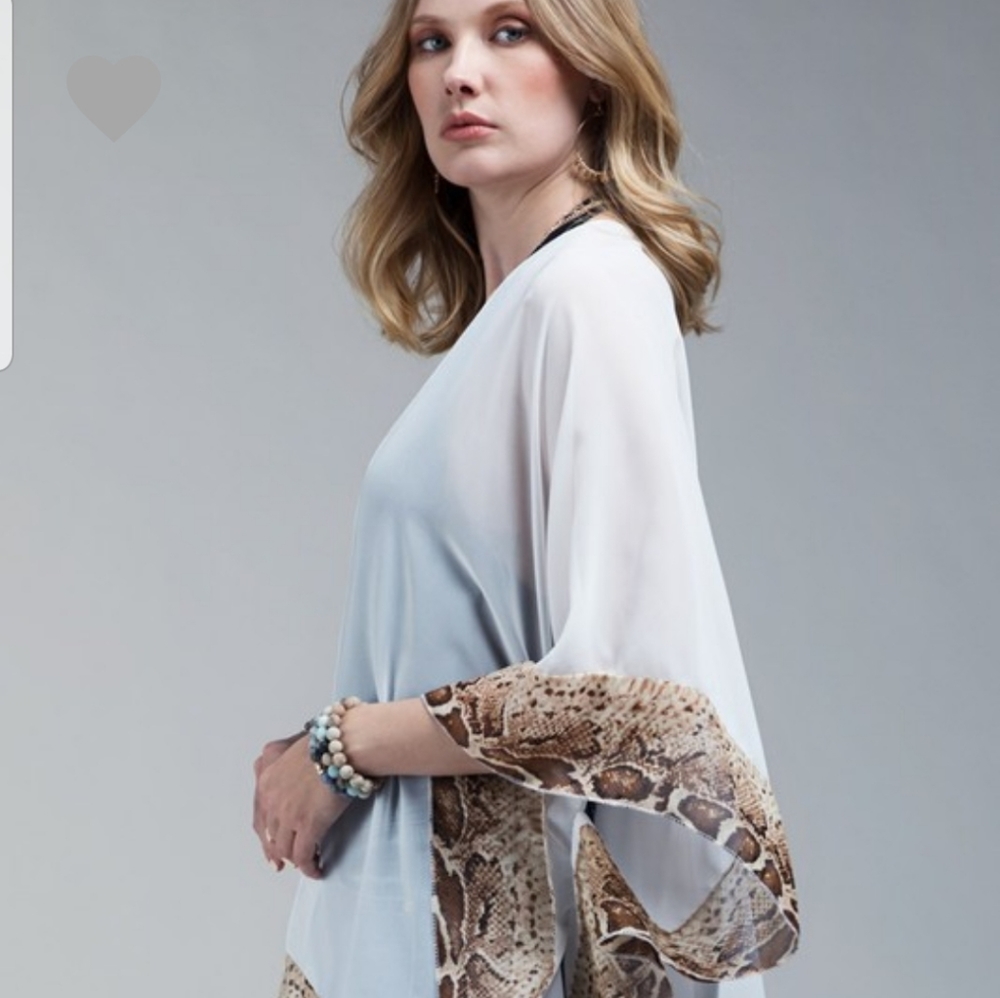 Sheer snake kimono